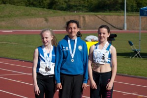 our medal winners U14/U16 Lauren Greig, Cara Baillie and Evie Bartl