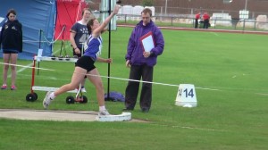 Evie's opening throw of 9.75m and they think it's all over it was when she threw her last put of 10.14m 